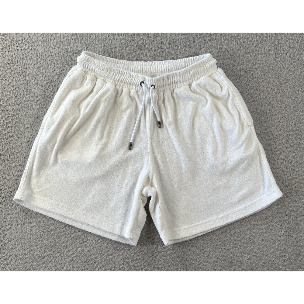 Dandy Del Mar El Dandy Terry Shorts Men Small White Beach Resort Relaxed Fit